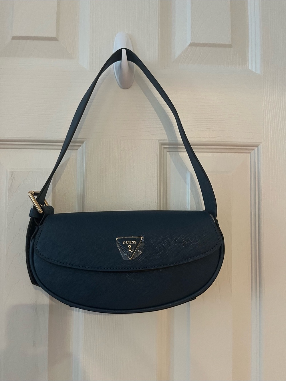 GUESS Dark Blue Crescent Mini Shoulder Bag